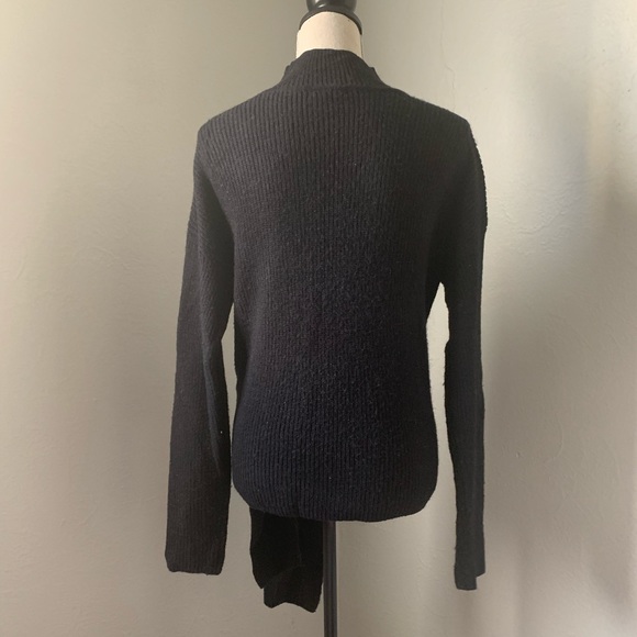 Halogen black mock turtleneck side tie sweater size small - Picture 6 of 10
